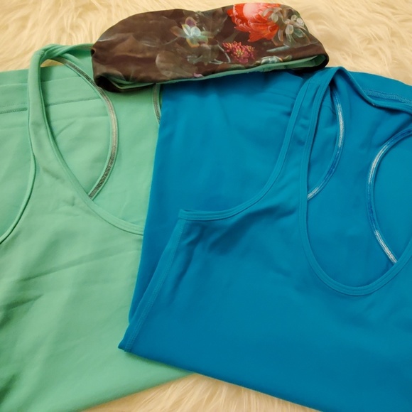 lululemon athletica Tops - Lululemon CRB Cool Racerback Tank 4 lot Headband